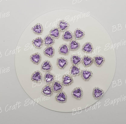 Rhinestone Hearts-  Embellishment's - Embelishment, Rhinestone - Bare Butler Faux Leather Supplies 