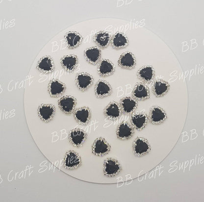 Rhinestone Hearts-  Embellishment's - Embelishment, Rhinestone - Bare Butler Faux Leather Supplies 