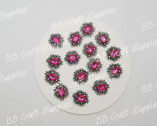 Rhinestone Oval Embellishment's - Embelishment, Rhinestone - Bare Butler Faux Leather Supplies 