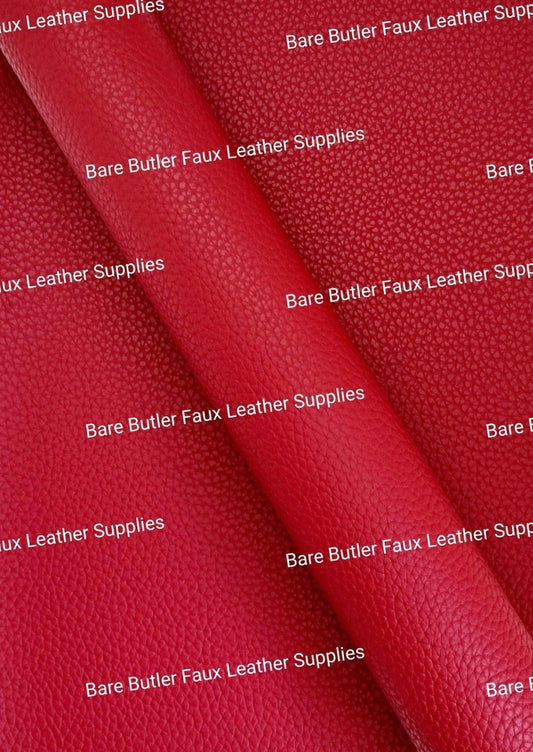 Solid Colour Litchi - Maroon - Colour, Faux, Faux Leather, Leather, leatherette, maroon, red, Solid - Bare Butler Faux Leather Supplies 