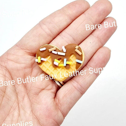 Waffle Heart, Melting Chocolate - Clay, Clays, Wafer - Bare Butler Faux Leather Supplies 